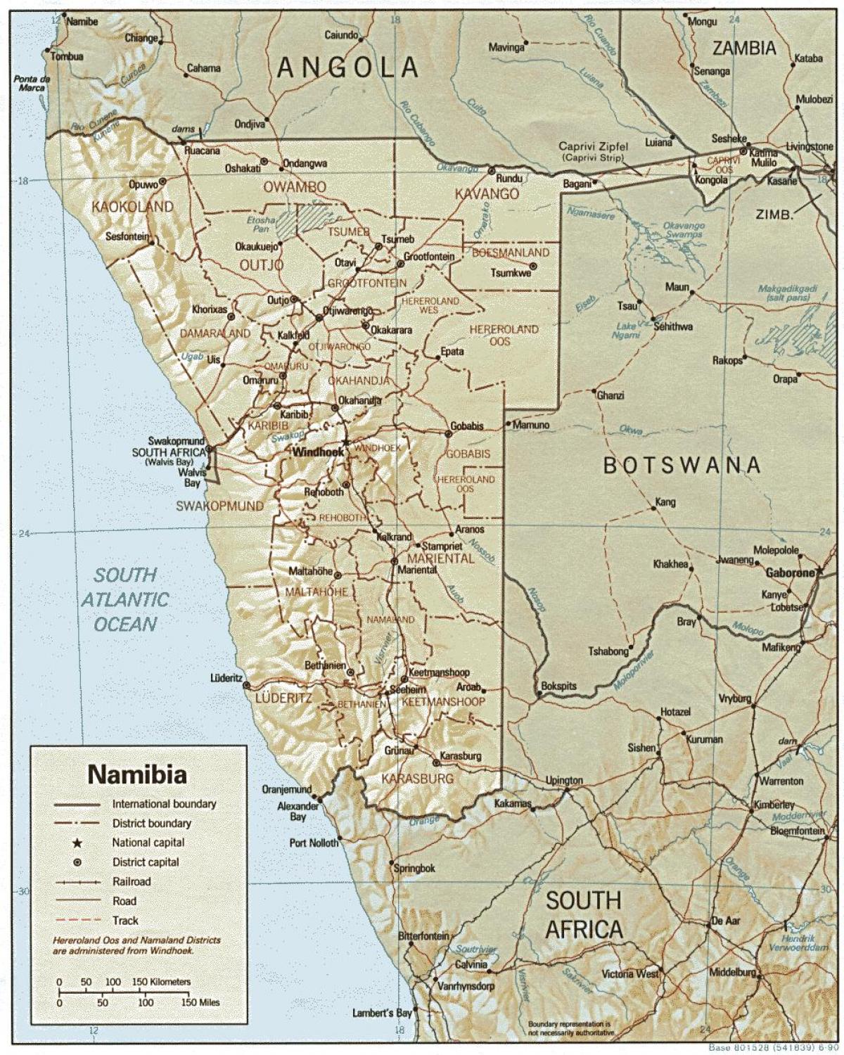 Peta Namibia ladang