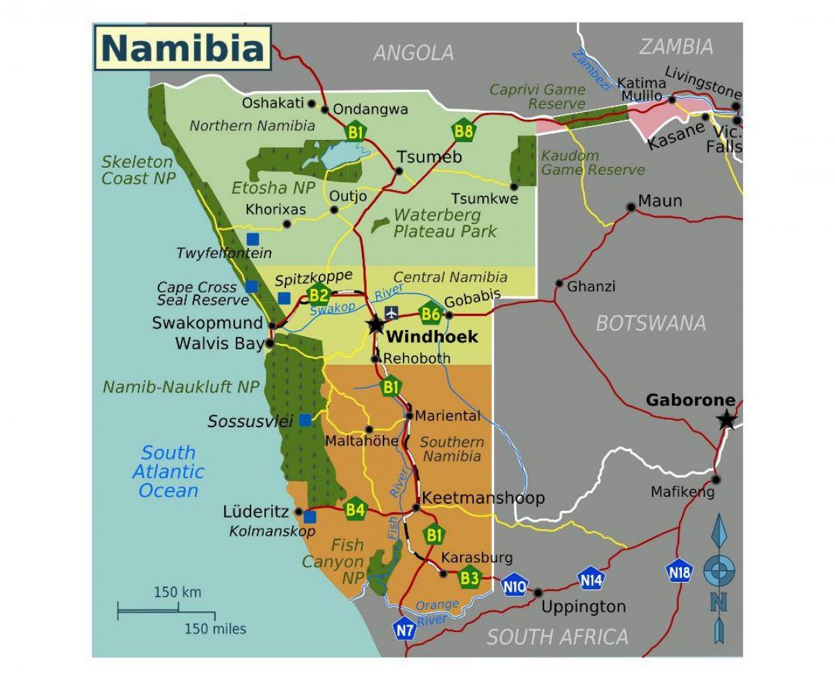 Peta utara Namibia 