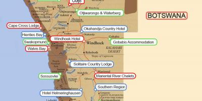 Lokasi perkemahan Namibia peta